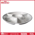 Hot sell round ceramic like chip and dip plate, cold and hot serving plate